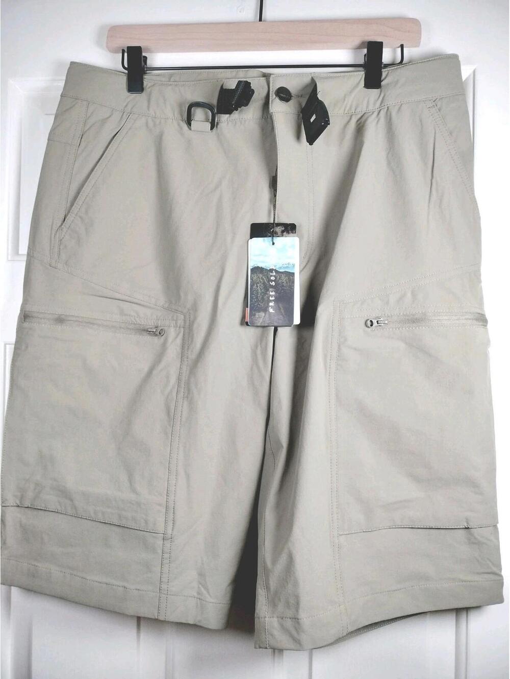 NWT‎ FREE SOLDIER Men’s Tactical Hiking Cargo Shorts - Size 34 Mud/Khaki